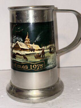 Vintage 1975 Limited Edition Christmas  C&K Kurz Tiel Pewter Beer Stein Holland